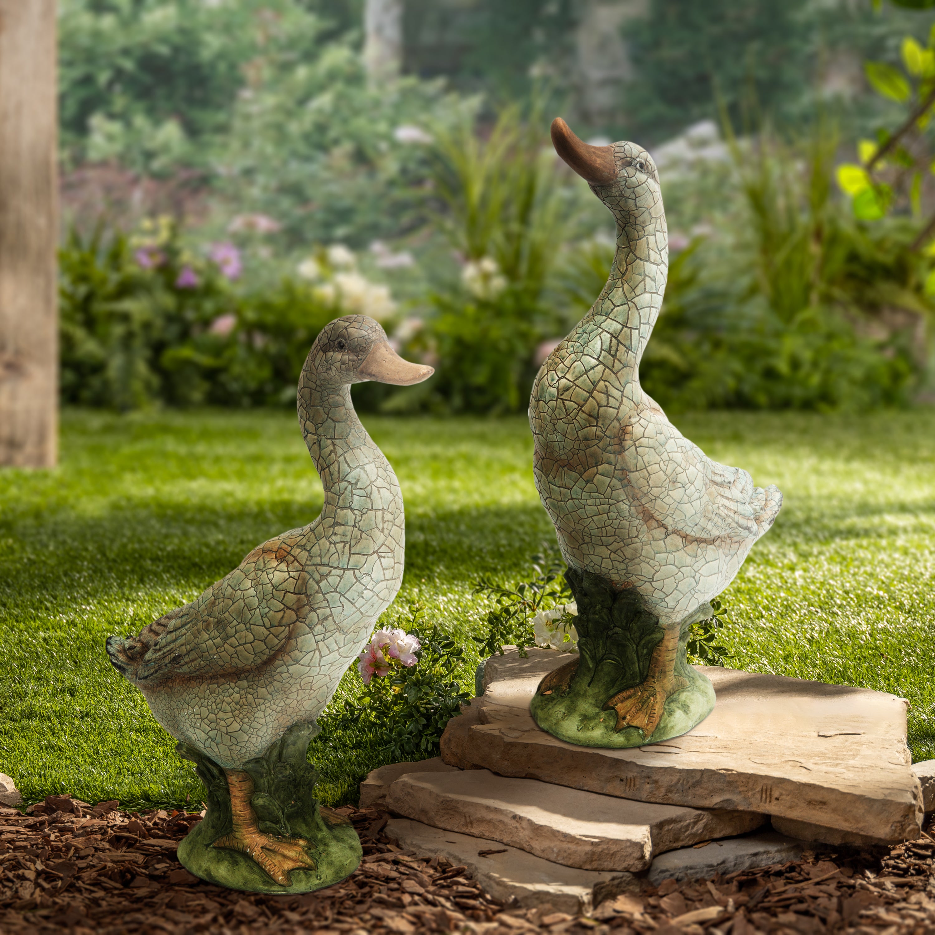 14.9 in. Terracotta Ducks, set of 2